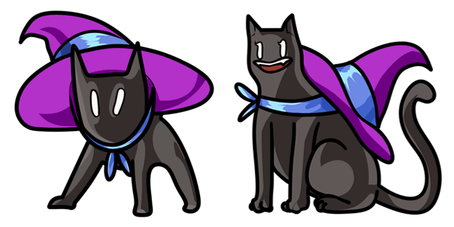 halloween black cat in witch hat custom cursor