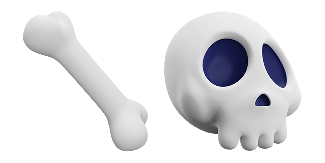 halloween bone skull 3d custom cursor