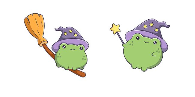 halloween cute frog witch custom cursor