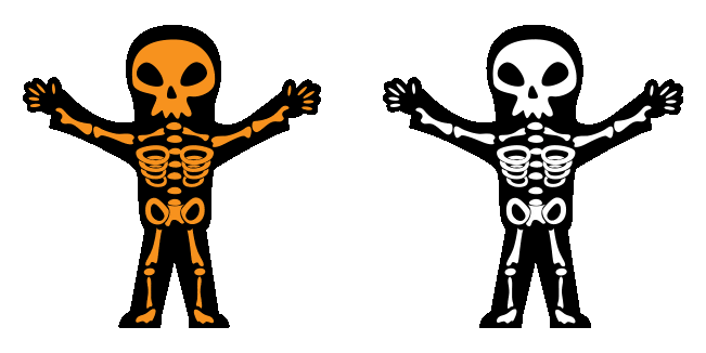 halloween flashing skeleton animated custom cursor