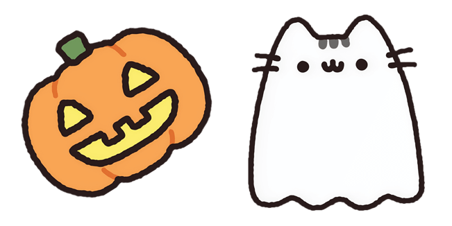 halloween pusheen the ghost jack o lantern custom cursor
