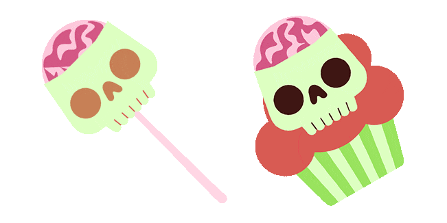 halloween skull stick cake animated custom cursor