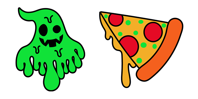 halloween slime ghost piece of pizza custom cursor