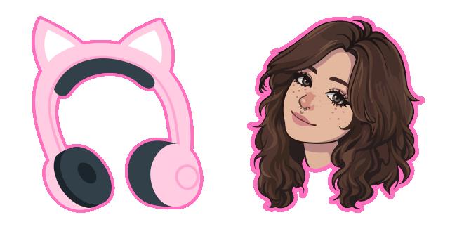 hannah owo & headphones animated custom cursor