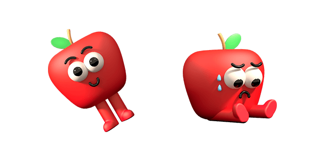 happy apple & sad apple 3D custom cursor