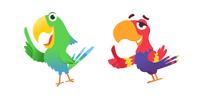 happy colorful parrot custom cursor