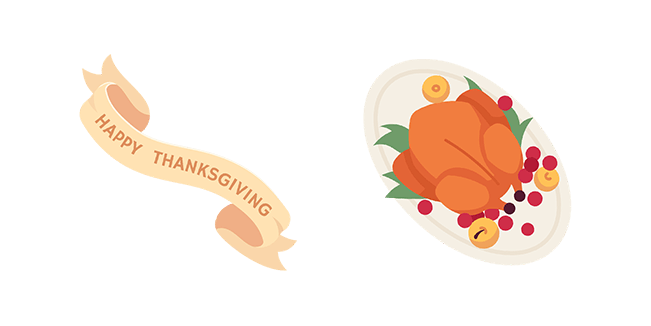 happy thanksgiving day banner & turkey custom cursor