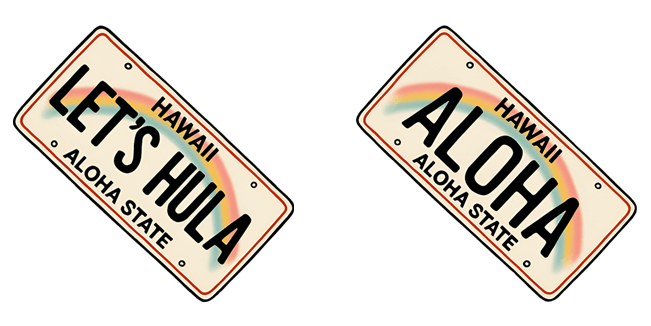 hawaii license plates custom cursor