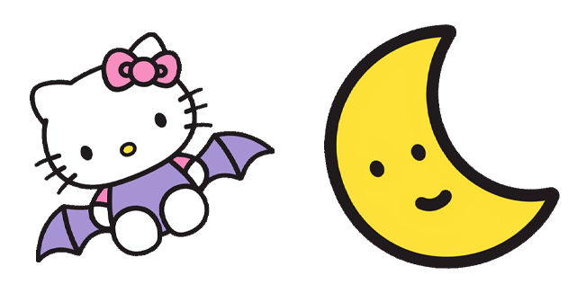 hello kitty bat and smiling moon custom cursor