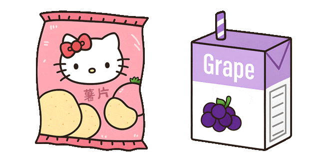 hello kitty chips grape juice animated custom cursor