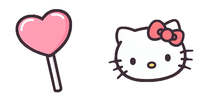hello kitty heart lollipop animated custom cursor