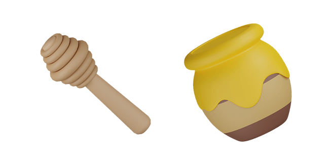 honey dipper & honey jar 3D custom cursor