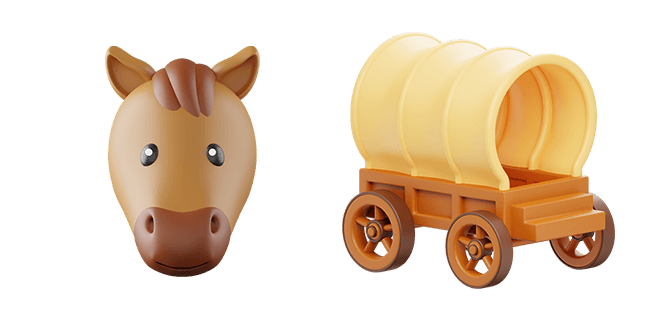 horse & wagon 3D custom cursor