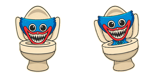 huggy wuggy in toilet animated custom cursor