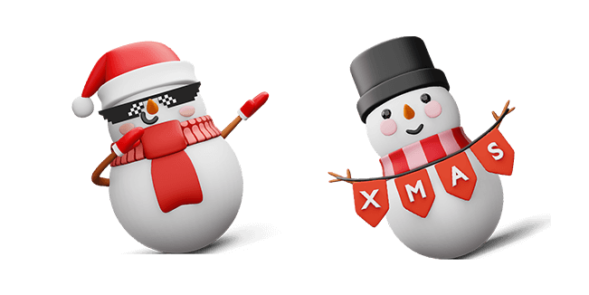 hyping snowman 3D custom cursor