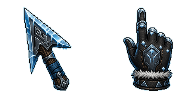 ice axe arrow pixel custom cursor