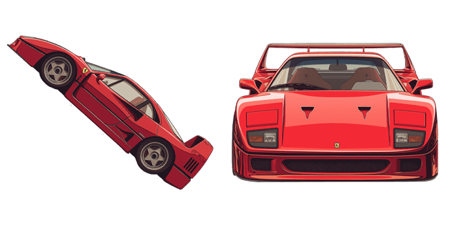 iconic red ferrari f40 custom cursor