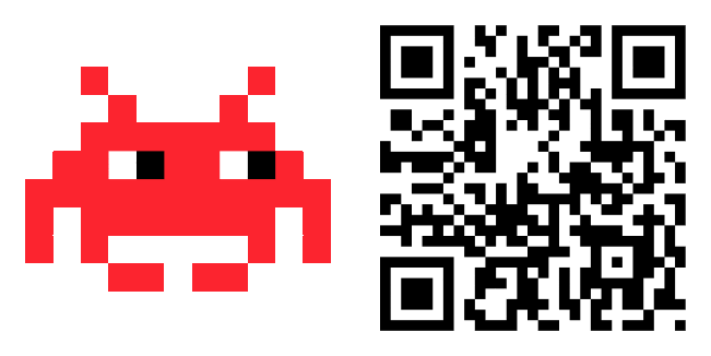 invader qr code tag animated custom cursor