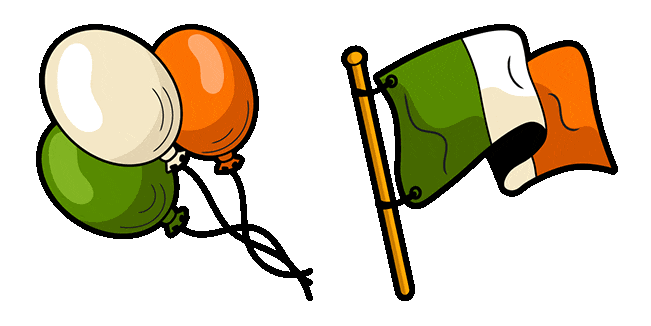 ireland flag balloons animated custom cursor