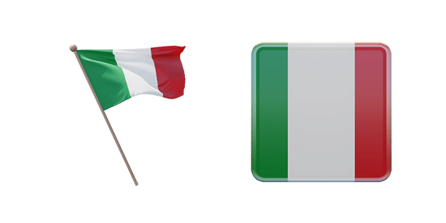 italian republic flag 3D custom cursor