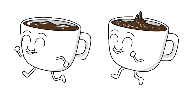 jumping cup of coffee animated custom cursor