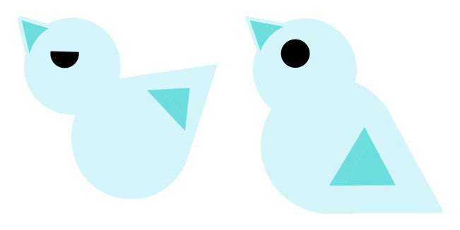 just shapes beats bird animated custom cursor