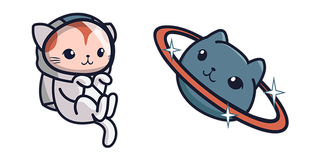kawaii astro cat planet custom cursor