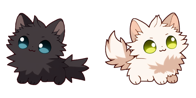 kawaii black and white kittens custom cursor