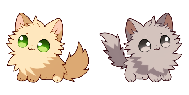 kawaii ginger and grey kittens custom cursor