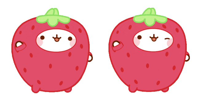 kawaii cat in strawberry costume animated custom cursor