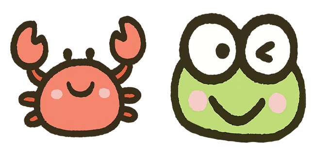kawaii crabby & keroppi custom cursor