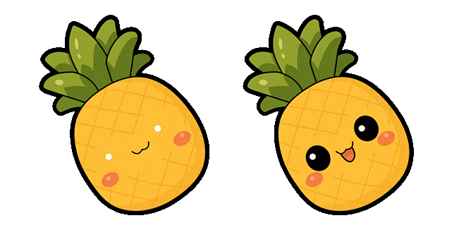kawaii pineapple animated custom cursor