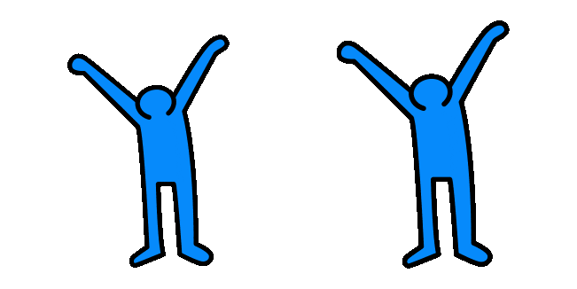 keith haring blue dancing figure animated custom cursor