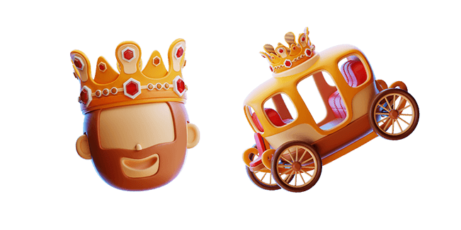 king & carriage 3D custom cursor
