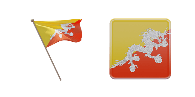 kingdom of bhutan flag 3D custom cursor