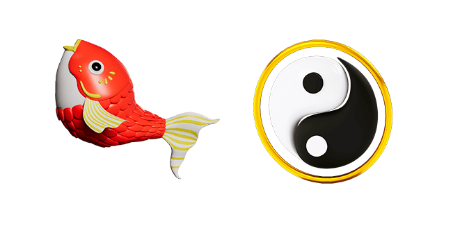 koi carp & yin yang 3D custom cursor