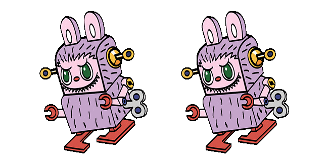 labubu clockwork walking robot animated custom cursor