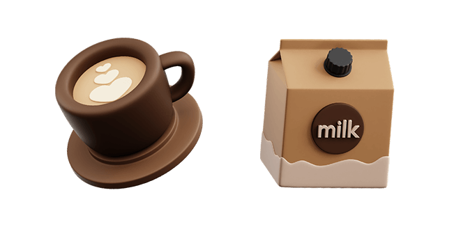 latte art & milk 3D custom cursor