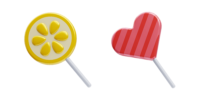 lemon candy & heart candy 3D custom cursor