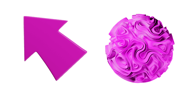 light purple arrow & orb 3D custom cursor