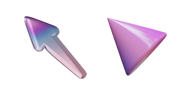 lilac arrow & cone 3D custom cursor