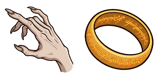 lord of the rings the one ring and gollum hand custom cursor