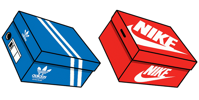 blue adidas & red nike shoe box custom cursor