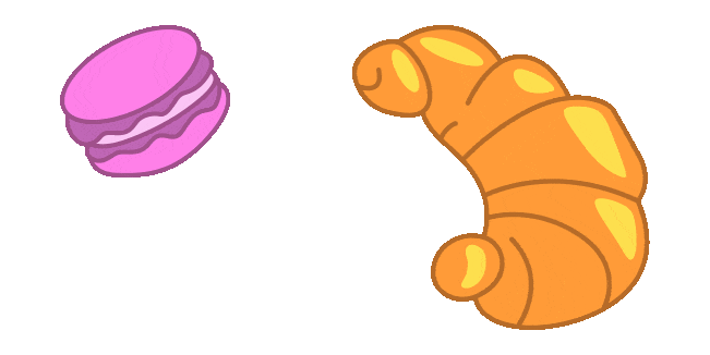 macaron croissant animated custom cursor