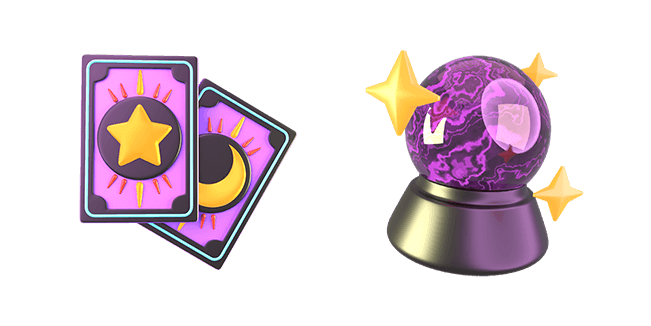 magic cards & crystal ball 3D custom cursor