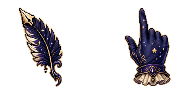 magic feather night glove pixel custom cursor