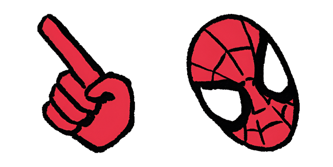 marvel spider man hand & head retro custom cursor
