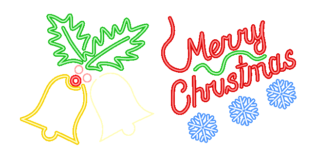 merry christmas neon animated custom cursor