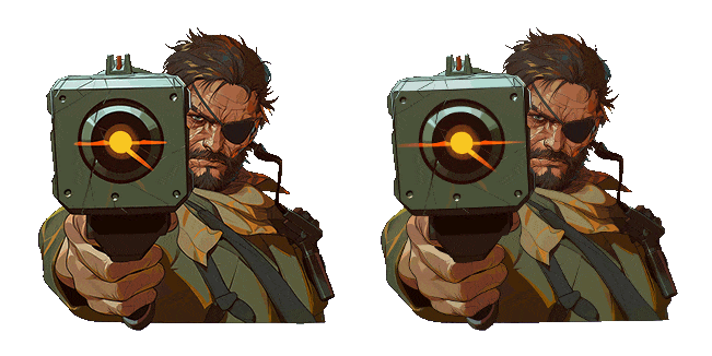 metal gear venom snake with gun animated custom cursor