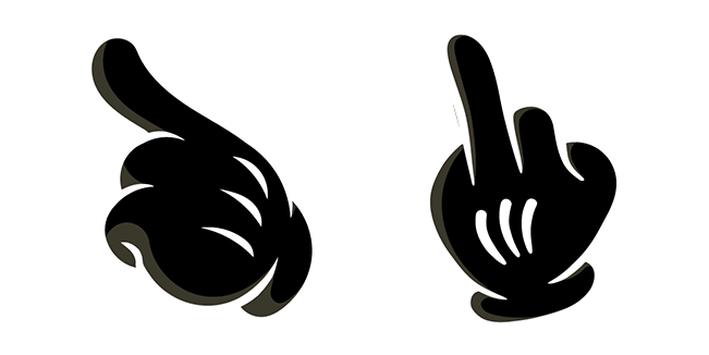 mickey mouse black hand f you custom cursor